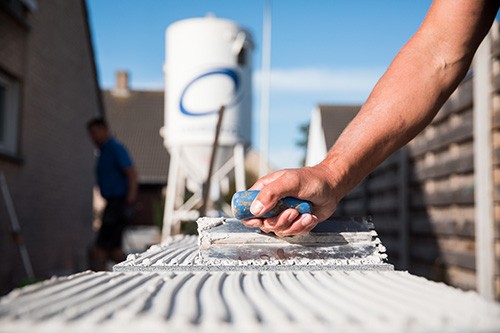 Terrace construction project in Ostend with water-permeable system
